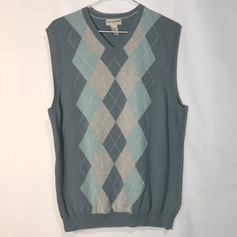 Banana Republic Men Light Blue Vest Size Large